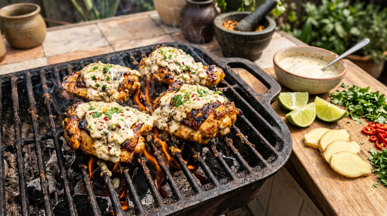 O gengibre não está na marinada tailandesa apenas pelo sabor