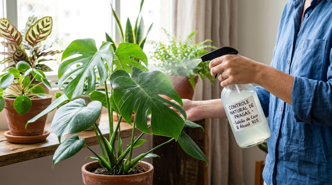 O papel principal dessa solução está no controle de insetos de corpo mole, como pulgões, cochonilhas, trips e mosca branca