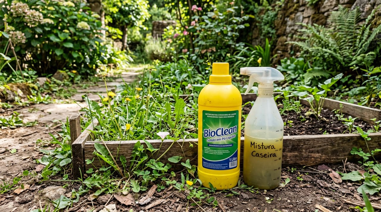 O segredo do detergente líquido está nas suas substâncias tensoativas, compostos que quebram a camada protetora cerosa das folhas das ervas daninhas.