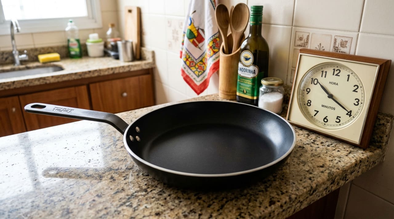 Portanto, a frigideira não deve ser lavada imediatamente após o cozimento