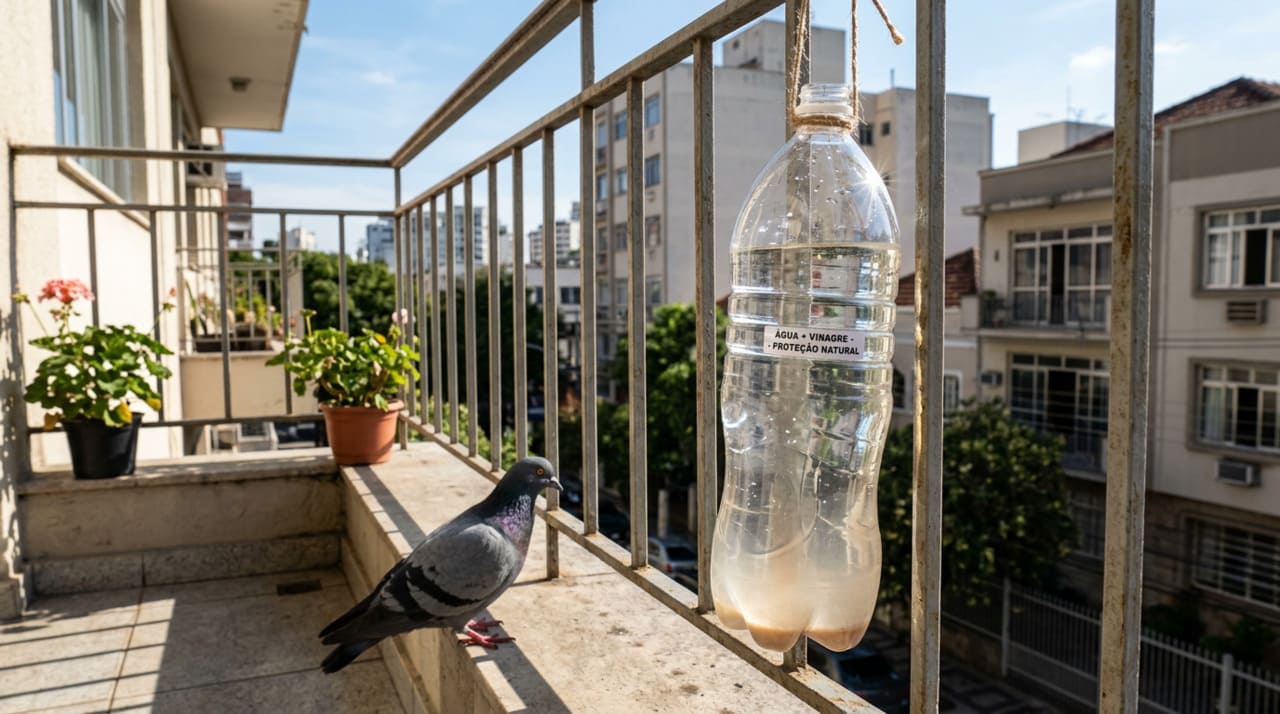 Pendurar garrafas com água e vinagre na varanda: por que é recomendável