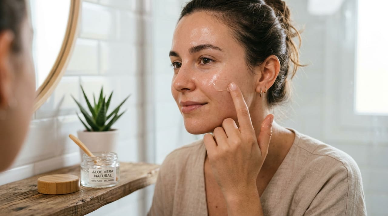 O preparo do gel facial de aloe vera começa com a escolha da folha.