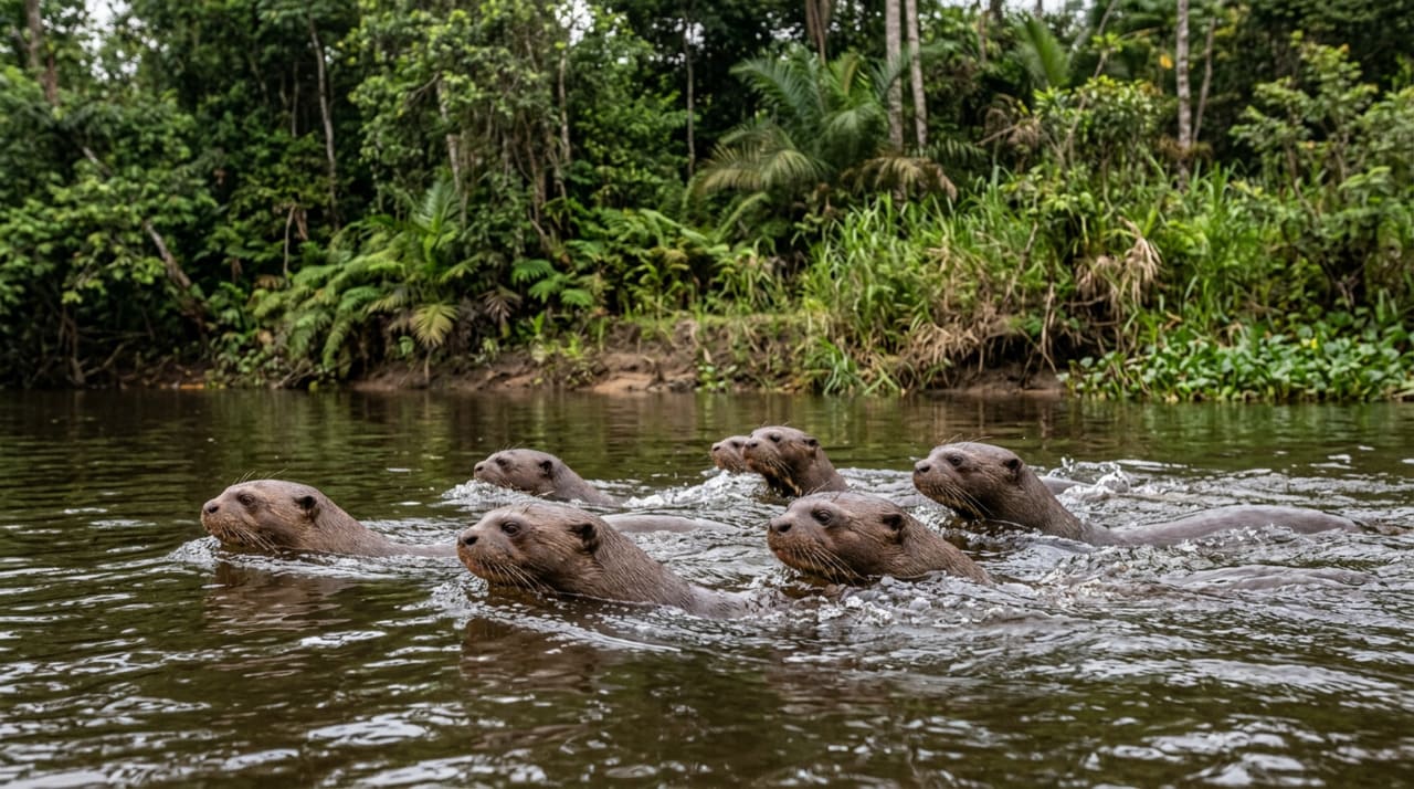 As mudanças que a presença da lontra-gigante provoca no ecossistema começam com o que os biólogos chamam de efeito cascata trófica