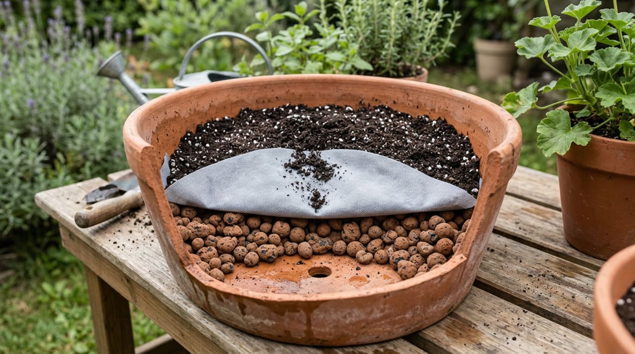 A manutenção de um fluxo contínuo de líquidos impede que a terra se torne uma massa compacta e sem vida dentro do recipiente escolhido.