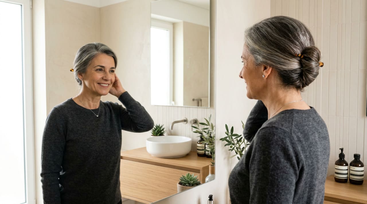 O grampo francês é um acessório em formato de “U”, geralmente de metal ou outro material firme, que segura o cabelo usando torções e o próprio peso dos fios