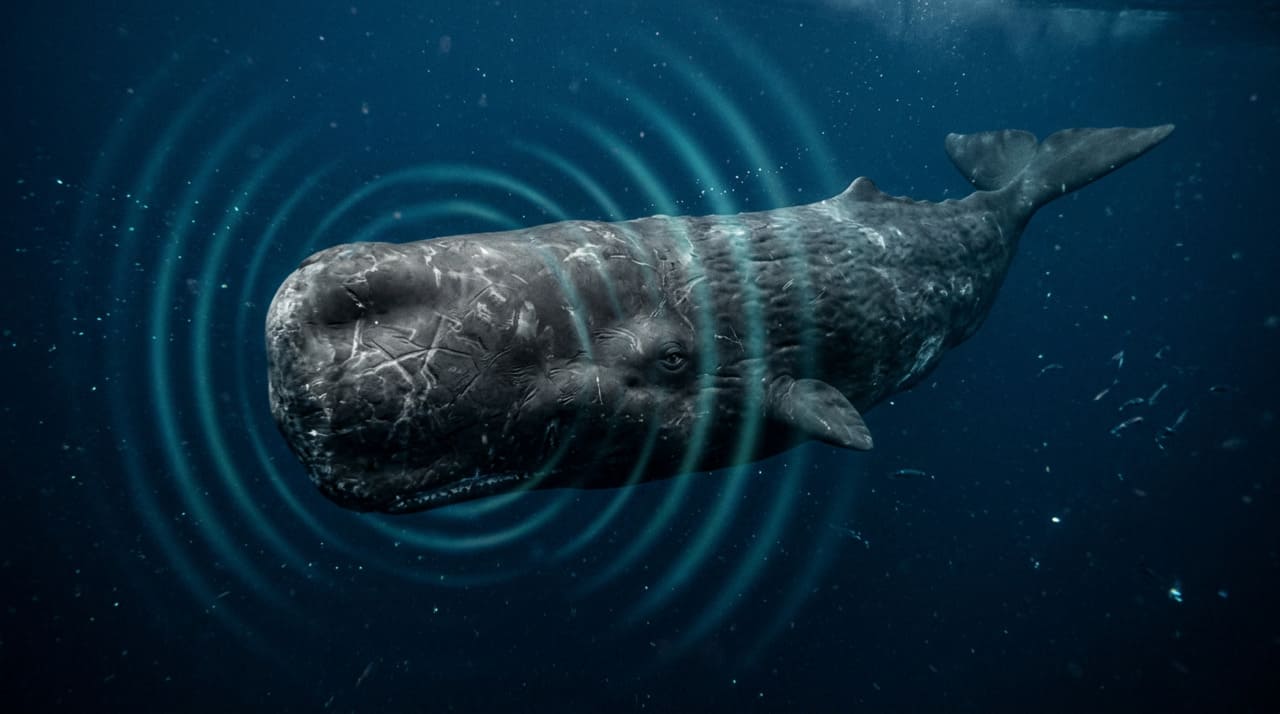 A comunicação dos cachalotes acontece por meio de cliques curtos, emitidos em sequências específicas.