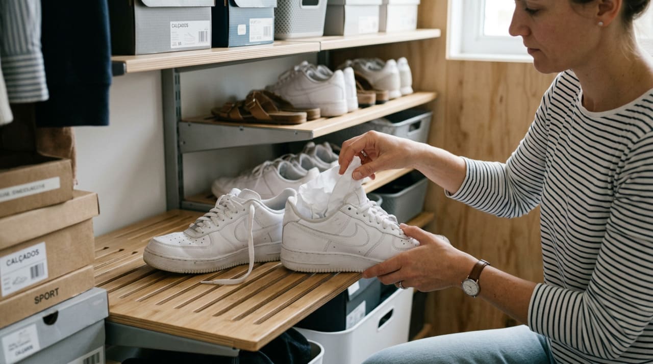 O primeiro passo para conservar melhor qualquer tipo de tênis é permitir que ele respire após o uso.