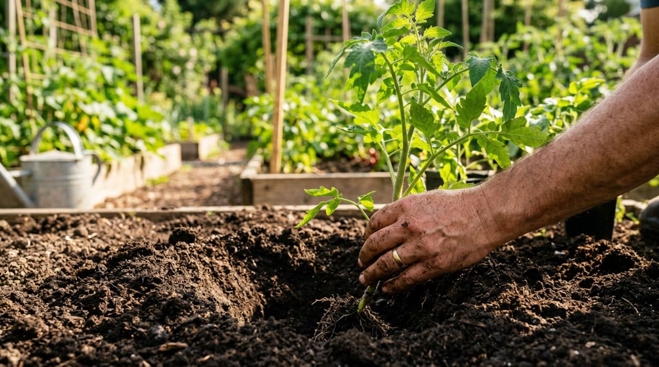 Quando e como plantar tomates em 2026: 1 truque antes de colocar a muda na terra
