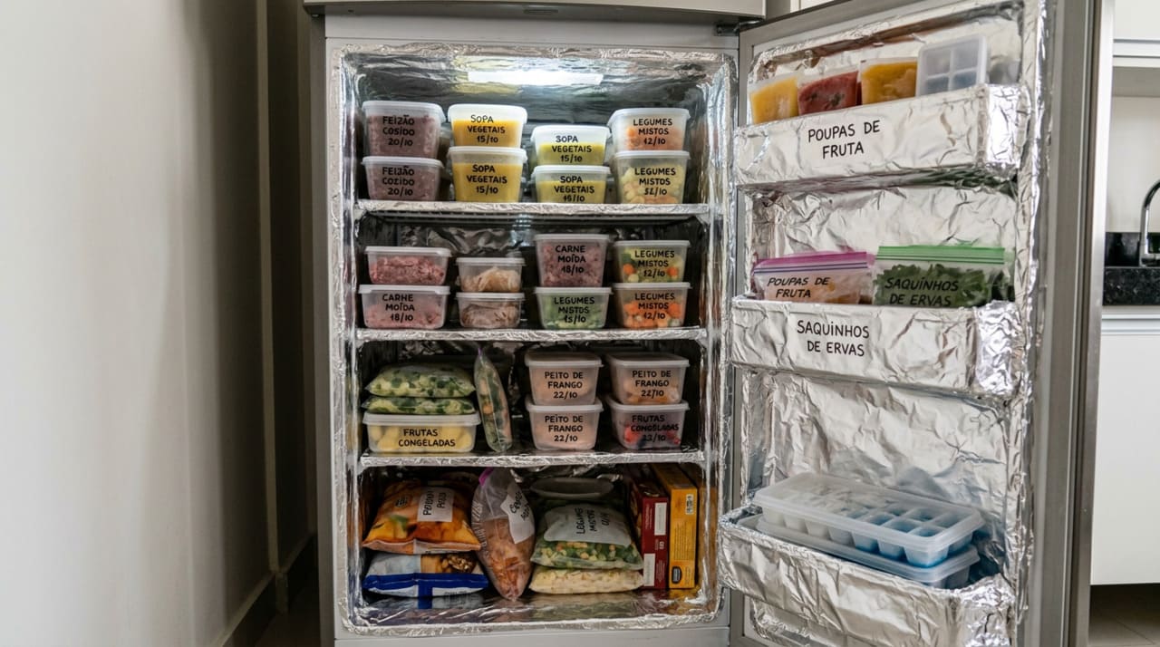 O aparelho gasta mais energia quando o gelo se acumula nas paredes internas.