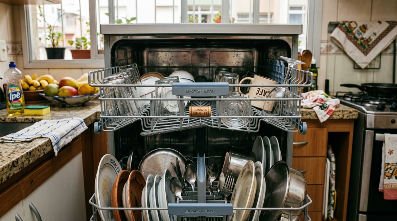 A parte interna do lava-louças reúne um cenário perfeito para odores desagradáveis: umidade constante, restos de comida e temperatura alta.