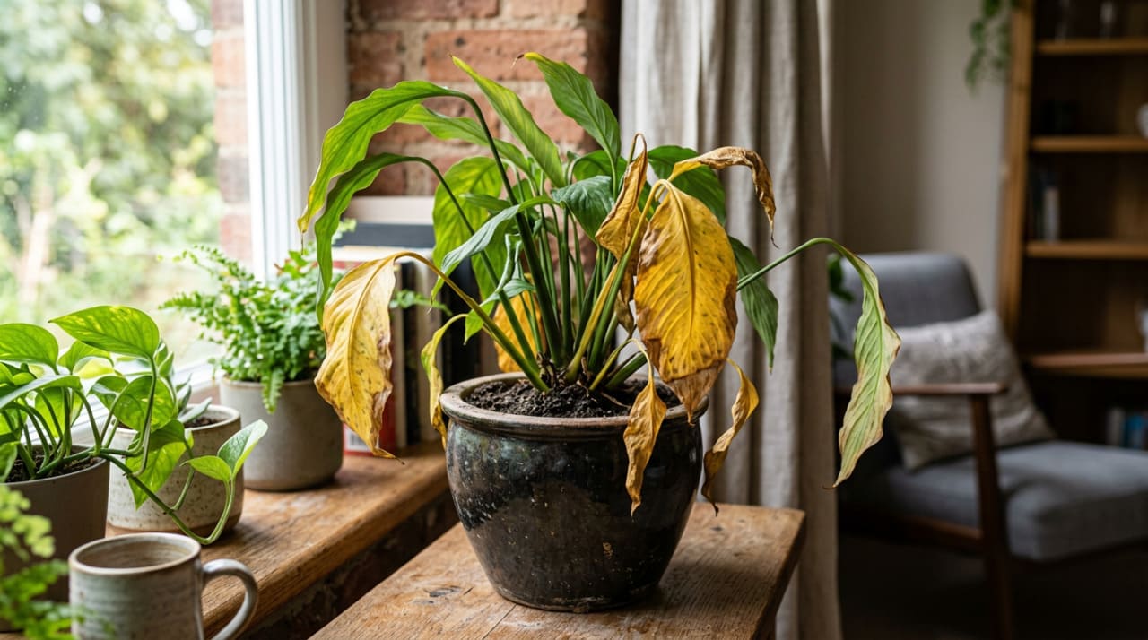 Quando a raiz não funciona bem, a planta deixa de realizar processos básicos como a fotossíntese de forma eficiente, enfraquecendo primeiro as folhas mais velhas.
