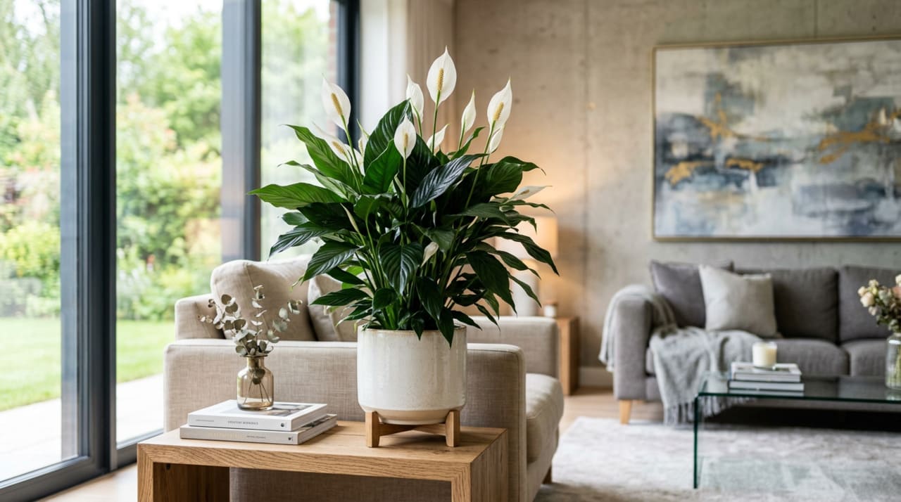 O lírio-da-paz é uma planta tropical, de folhas verde-escuras bem brilhantes e flores brancas em formato de espata, que lembram pequenos lírios.