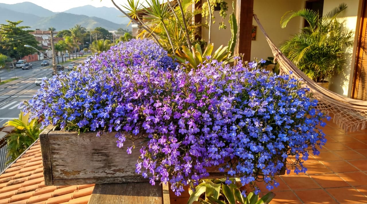 A lobélia é um grupo de plantas herbáceas de baixa estatura