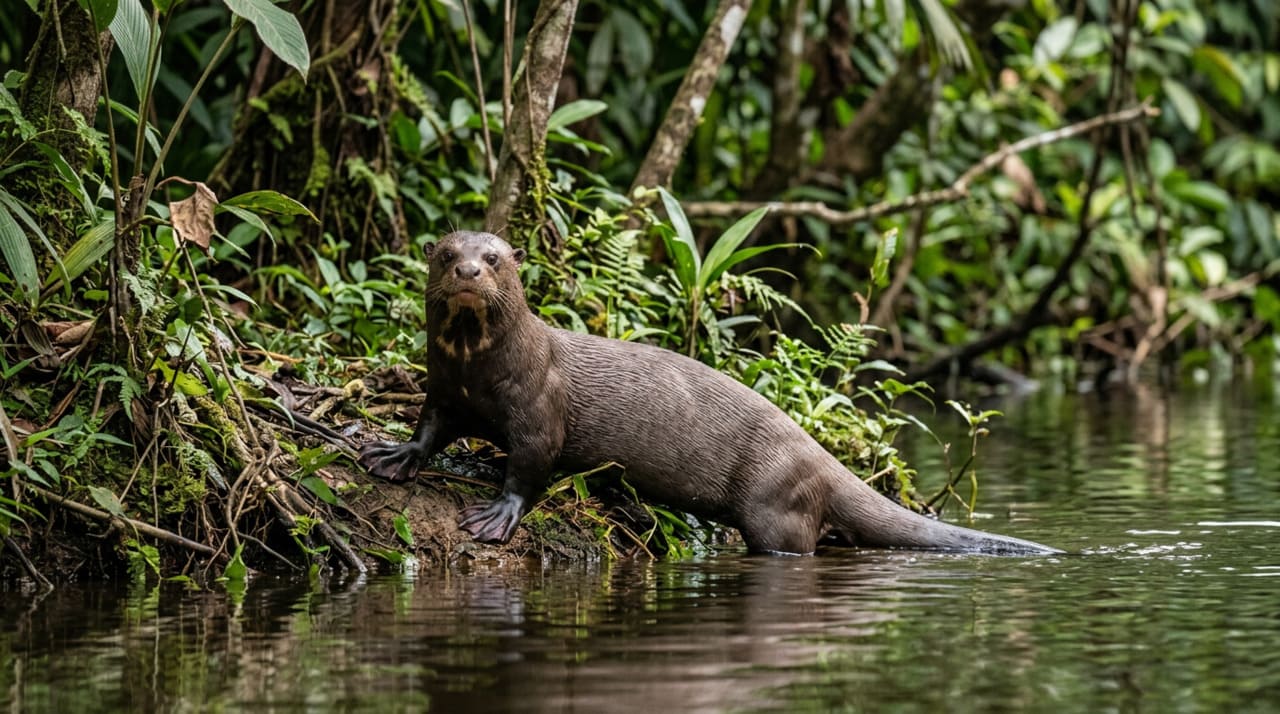 As mudanças que a presença da lontra-gigante provoca no ecossistema começam com o que os biólogos chamam de efeito cascata trófica