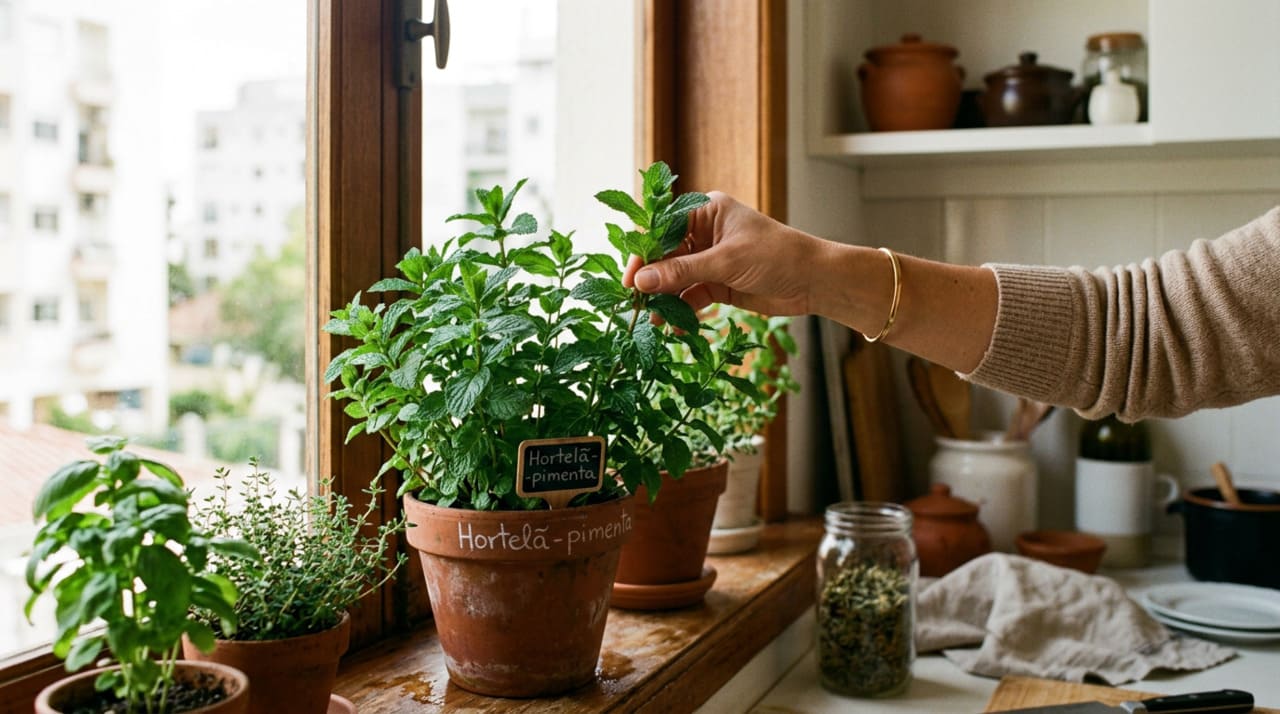 A principal razão pela qual a hortelã morre rápido em cultivo em vaso é o esgotamento do substrato.