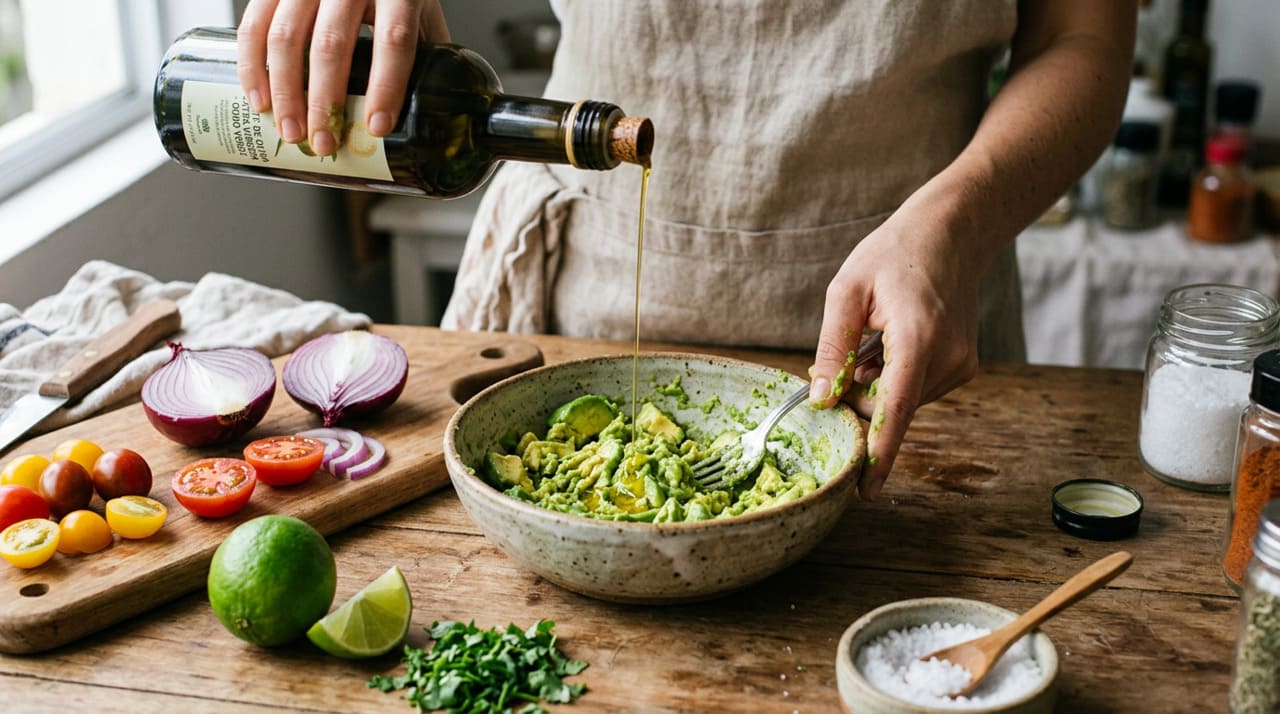 O escurecimento do abacate cortado ou amassado é causado pela ação de uma enzima chamada polifenol oxidase
