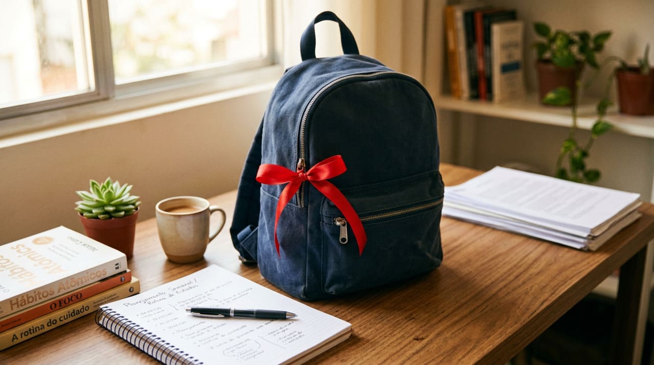 Levar uma fita vermelha na mochila em forma de simpatia está associado principalmente à proteção energética e à sorte nos caminhos