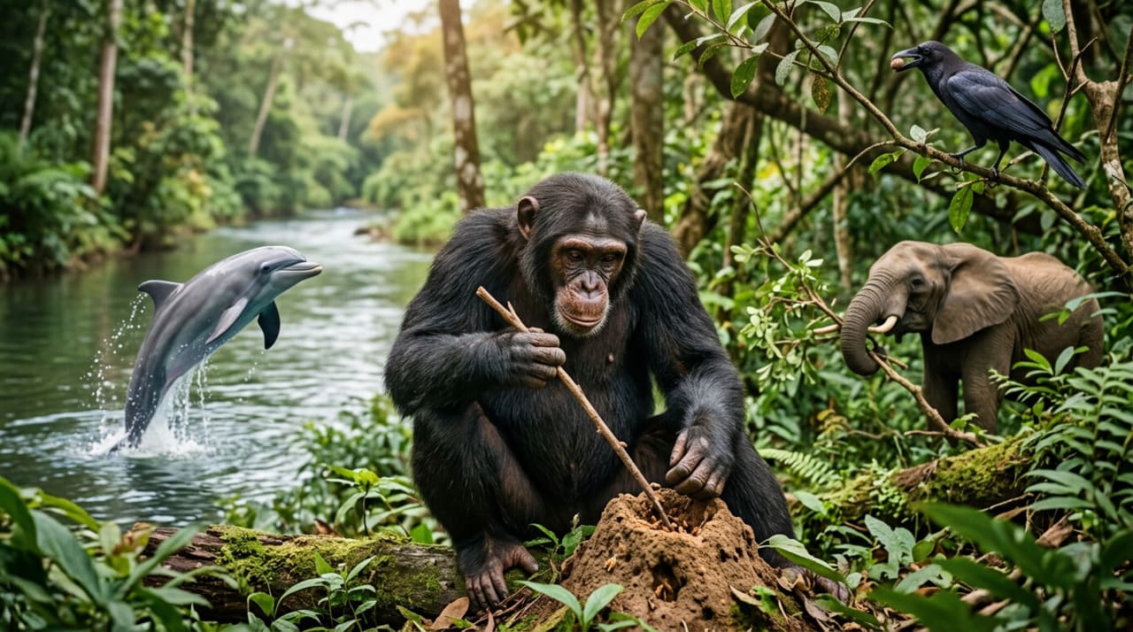 Entre os animais mais reconhecidos pela ciência por suas habilidades cognitivas, alguns se destacam pelo comportamento social, pela memória e pela criatividade.