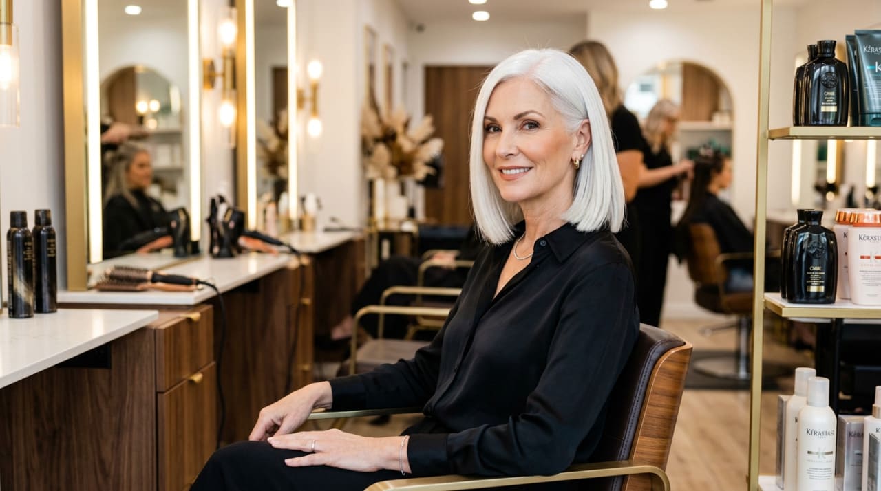 Os cortes que mais favorecem o cabelo branco em abril de 2026 são os que entregam forma visível sem pesar.