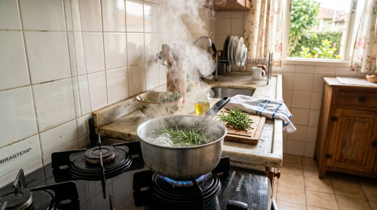 Os usos práticos do alecrim fervido em ambientes domésticos são variados e cobrem desde problemas de odor até bem-estar cotidiano