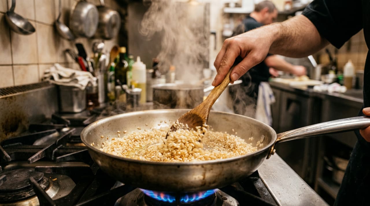 A técnica de cozimento que envolve tostar os grãos antes da água não é apenas um hábito cultural