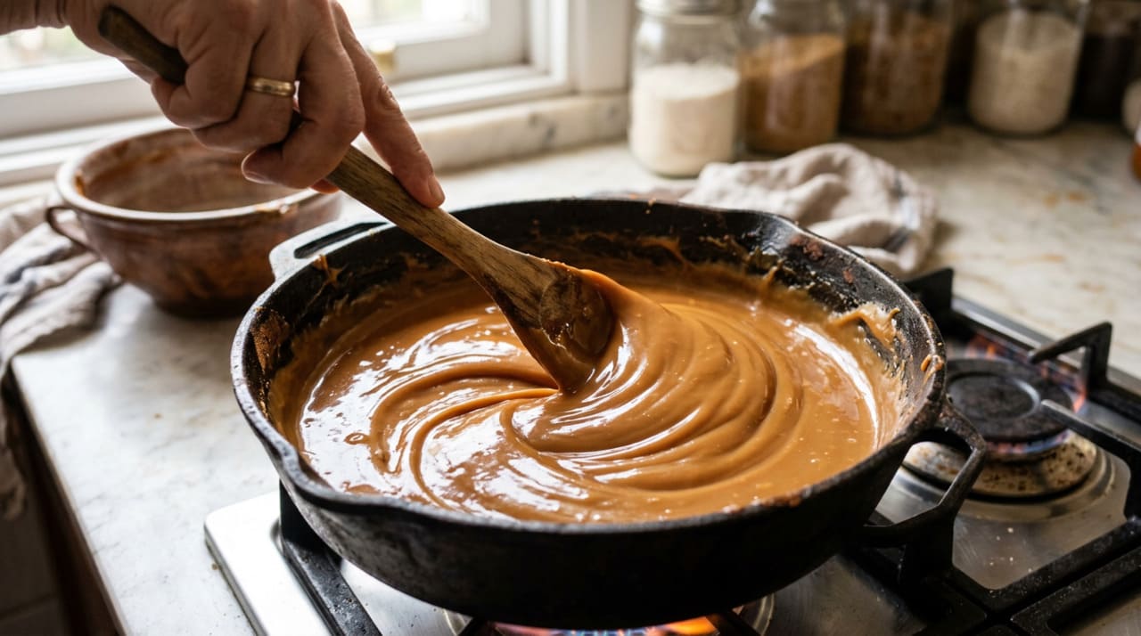 O doce de leite é feito basicamente de leite e açúcar