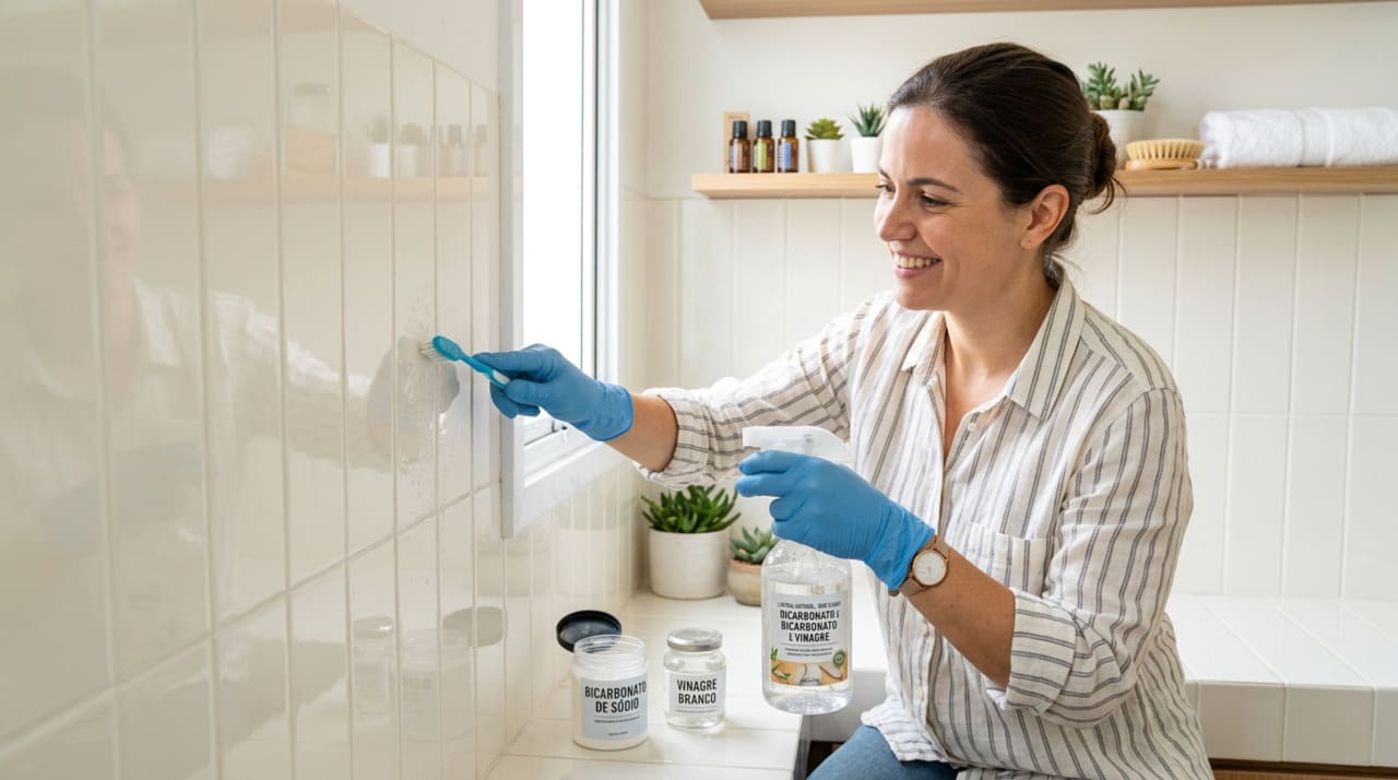 Esqueça o cloro: veja como deixar seus azulejos brilhando novamente em três passos