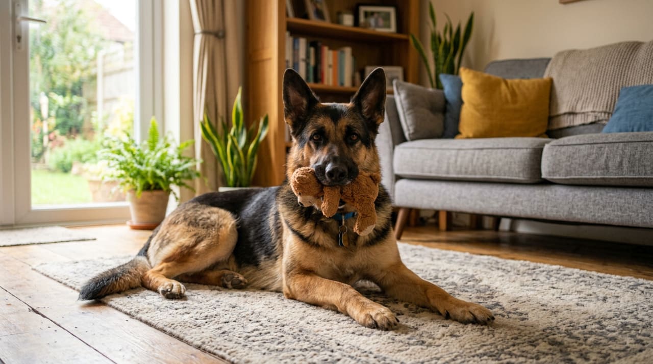 A raça pastor-alemão é frequentemente escolhida para proteção residencial