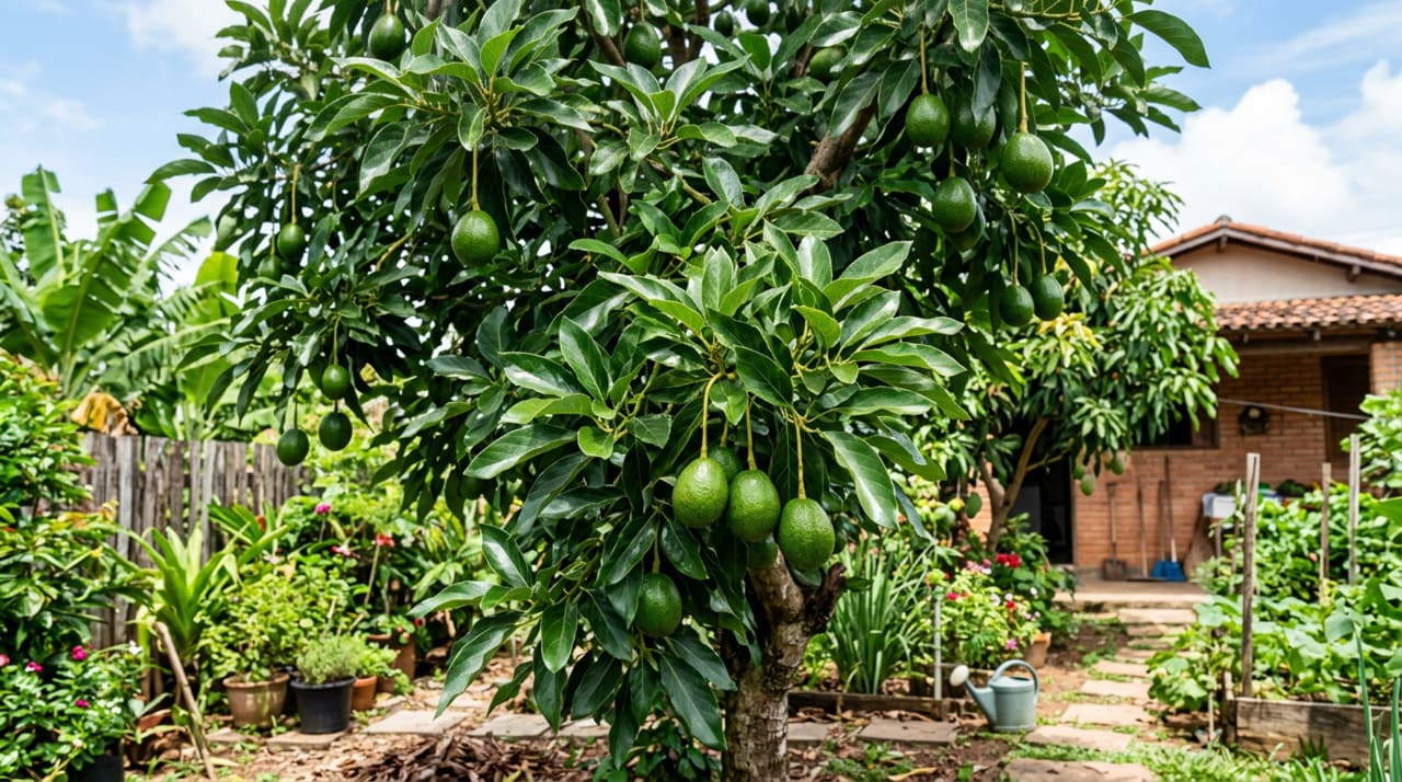 Em abril, o abacateiro pode estar se preparando para florir ou para encher melhor os frutos que já começaram a crescer, dependendo da variedade e da região