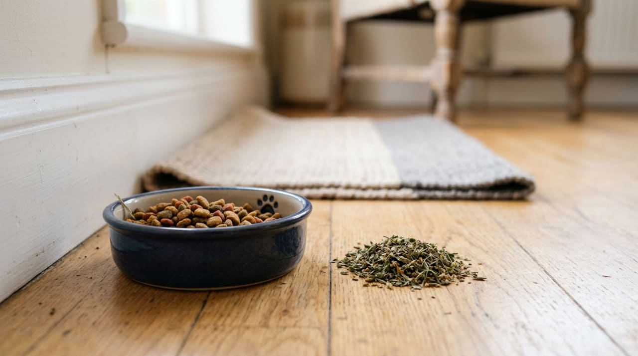 Quem tiver um comedouro para gatos é incentivado a adicionar um item natural a ele