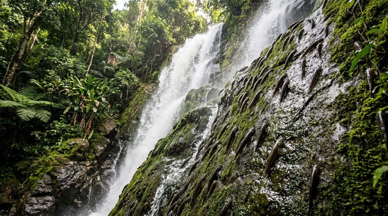 O fenômeno observado na cachoeira Luvilombo é um dos poucos casos documentados de escalada ativa em ambiente aquático na África
