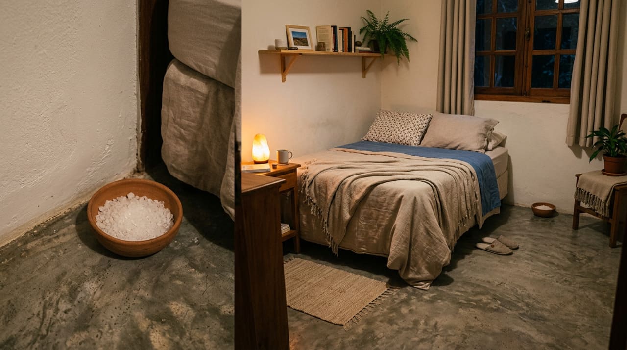 Do ponto de vista físico, o sal grosso atua como um absorvente de umidade do ar