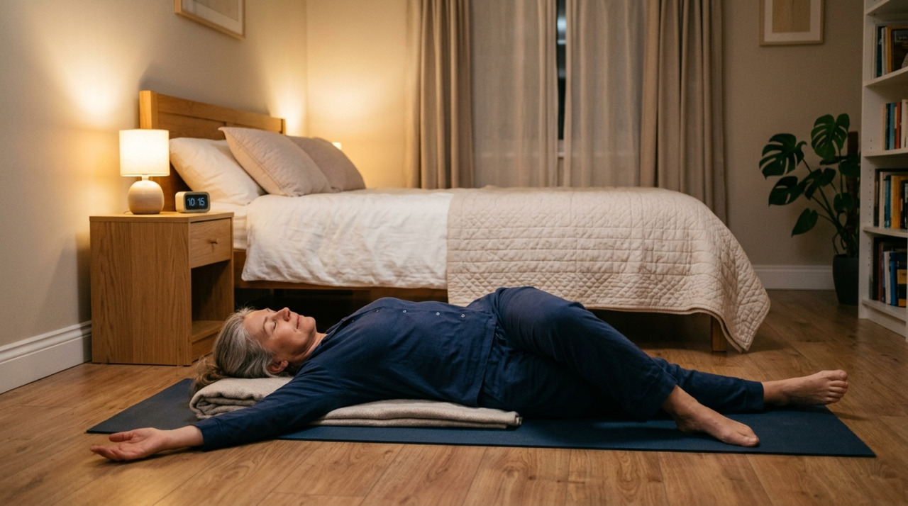 A principal função dos exercícios noturnos para relaxar a coluna é diminuir a tensão dos músculos que sustentam a região vertebral e alongar áreas que passaram o dia encurtadas.