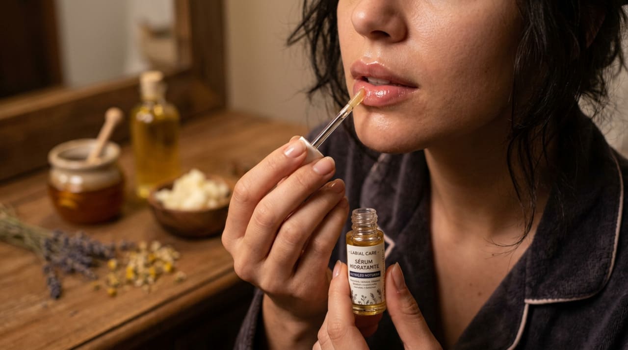 Os lábios têm a pele fina e quase não possuem glândulas sebáceas, por isso perdem água com facilidade e ressecam rápido.