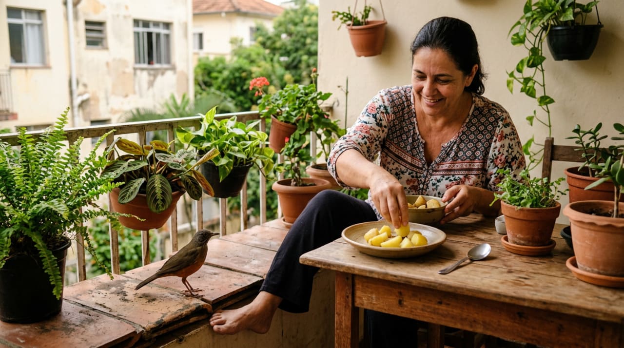A batata cozida tem duas características que a tornam especialmente adequada para alimentar pássaros silvestres no jardim