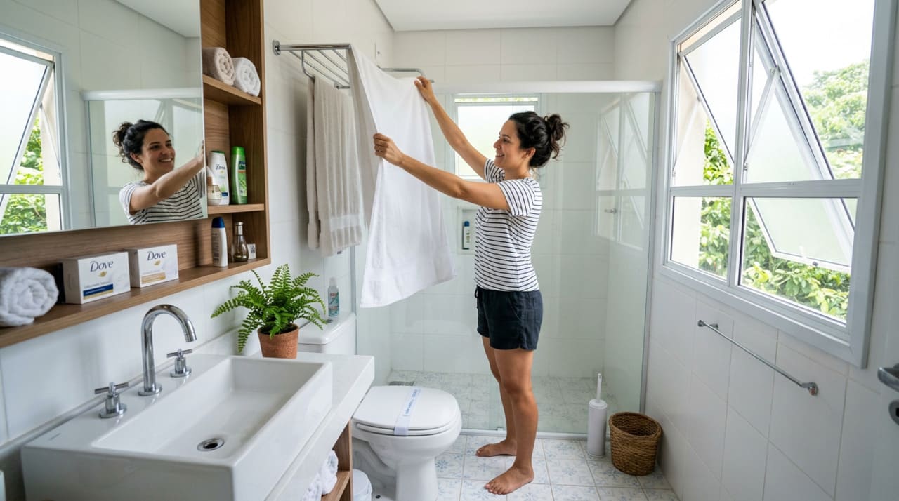 Toalha úmida no banheiro pode causar desconfortos que vão além da impressão de desleixo
