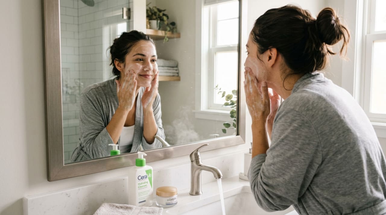 A pele do rosto possui uma barreira de proteção formada por lipídios naturais e microbiota equilibrada.