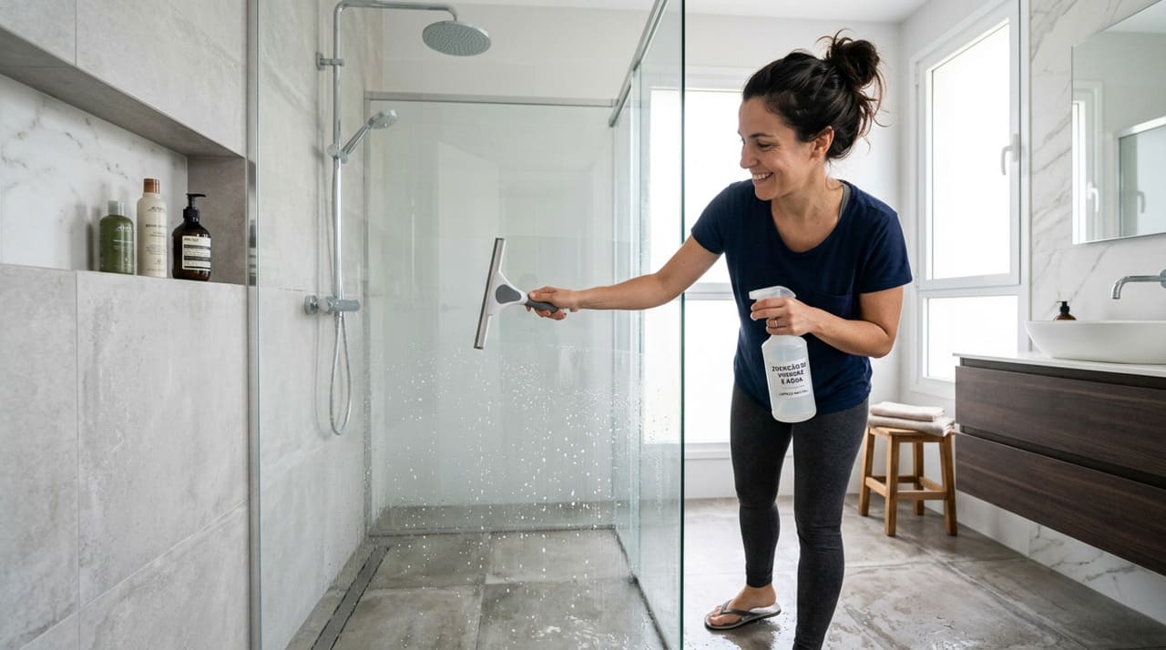 A borracha do rodo é quem faz o serviço pesado em contato direto com o vidro e, com o uso, acumula sujeira, gordura, restos de produtos e pequenos grãos de poeira.