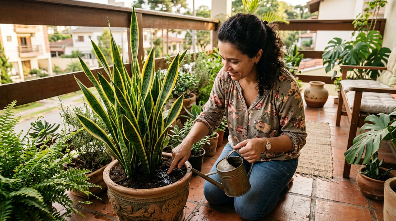 Um dos maiores erros no cultivo da espada-de-são-jorge é o excesso de rega.