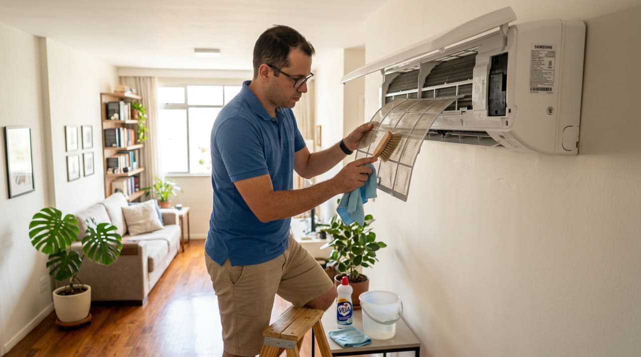 Manter o filtro limpo é uma das formas mais fáceis de reduzir o gasto de energia.