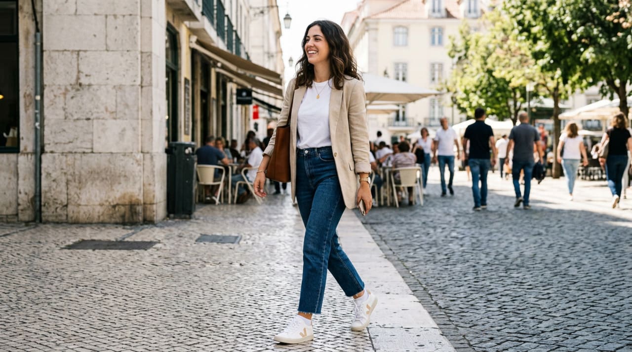 Quando o assunto é tênis para usar com jeans, algumas cores aparecem com frequência em looks de rua, editoriais e vitrines