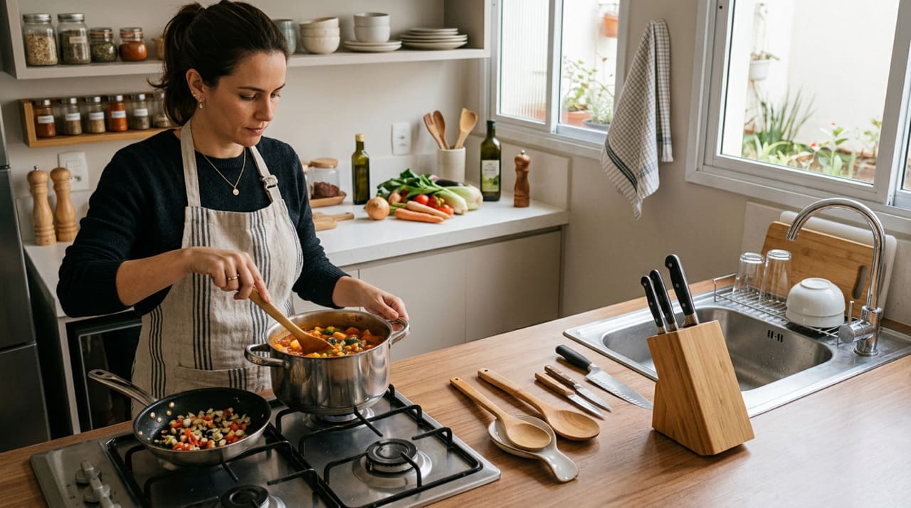 O que significa quando uma pessoa lava a louça enquanto cozinha?