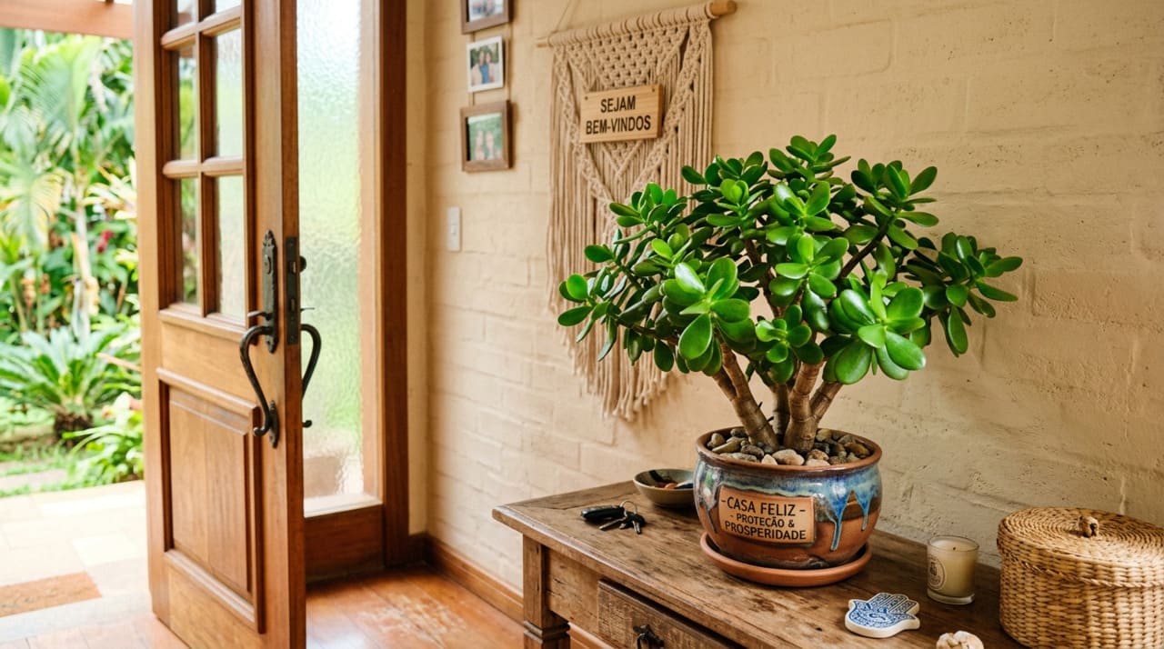 O posicionamento é um dos princípios centrais do Feng Shui, e a planta jade tem locais específicos que potencializam seus efeitos simbólicos.