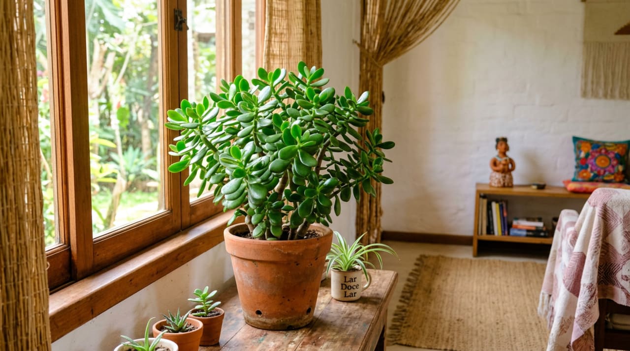 O posicionamento é um dos princípios centrais do Feng Shui, e a planta jade tem locais específicos que potencializam seus efeitos simbólicos.