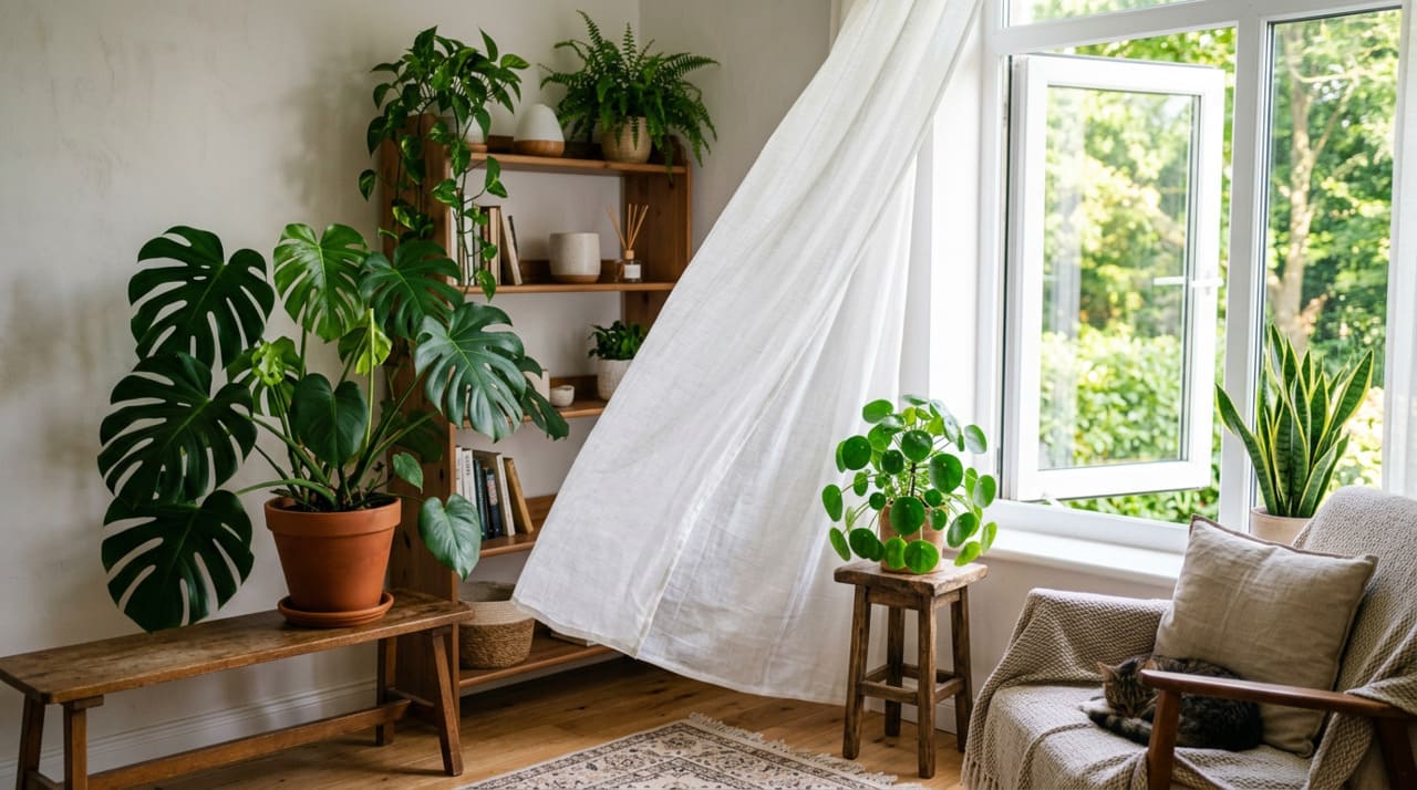 O ar se movimentando de leve ao redor das plantas imita, em pequena escala, o que acontece na natureza