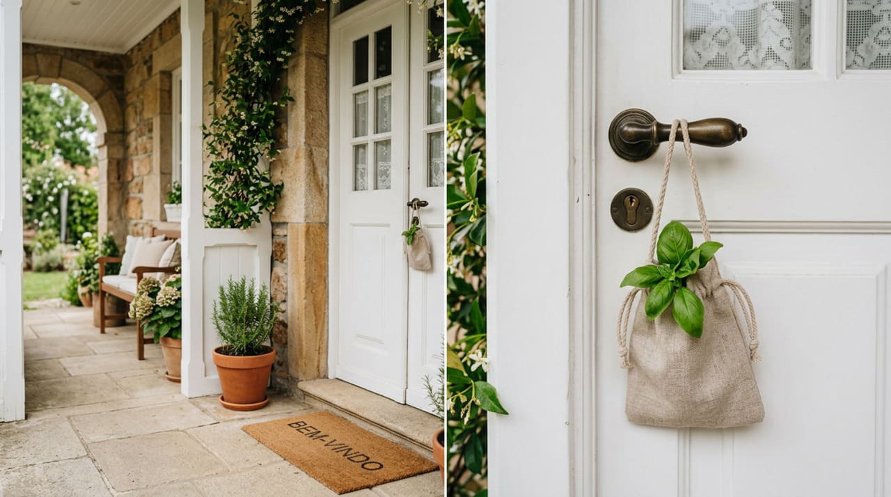 Os benefícios do manjericão na porta de entrada são entendidos principalmente no campo simbólico