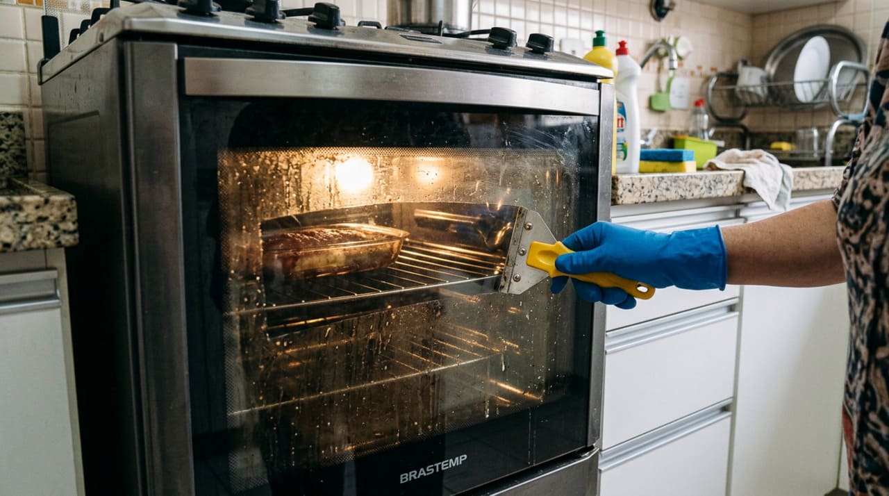 Não é preciso remover o vidro do forno para limpá-lo: é muito mais simples se você tiver este acessório