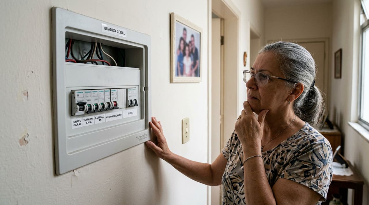 O disjuntor do ar-condicionado funciona como um protetor da instalação elétrica, interrompendo a corrente em casos de sobrecarga ou curto-circuito.