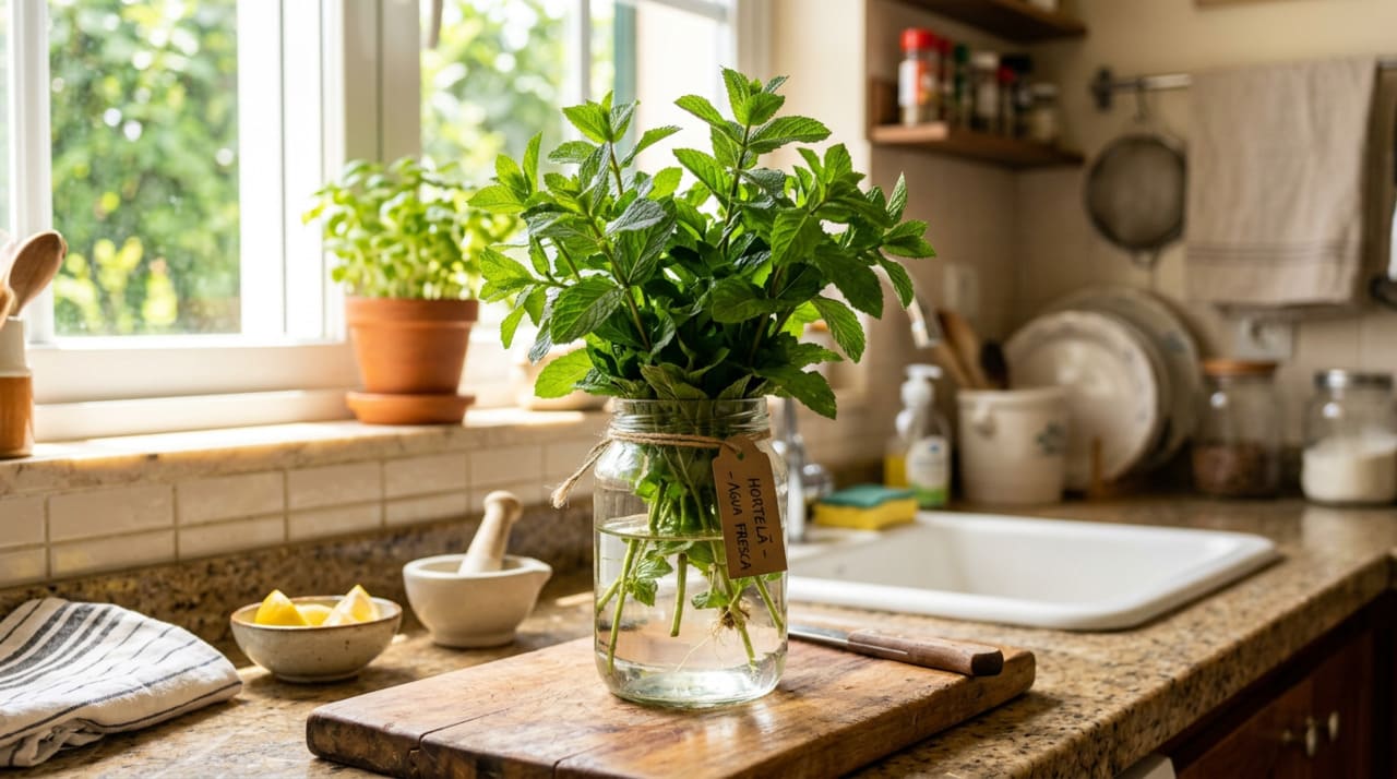 A cozinha perde a harmonia visual com o excesso de terra e vasos pesados
