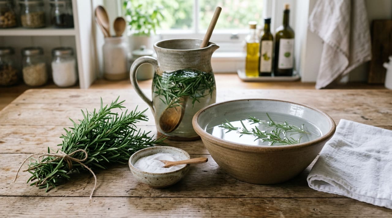 O alecrim é uma das ervas mais valorizadas na cosmética natural, especialmente para o cuidado capilar